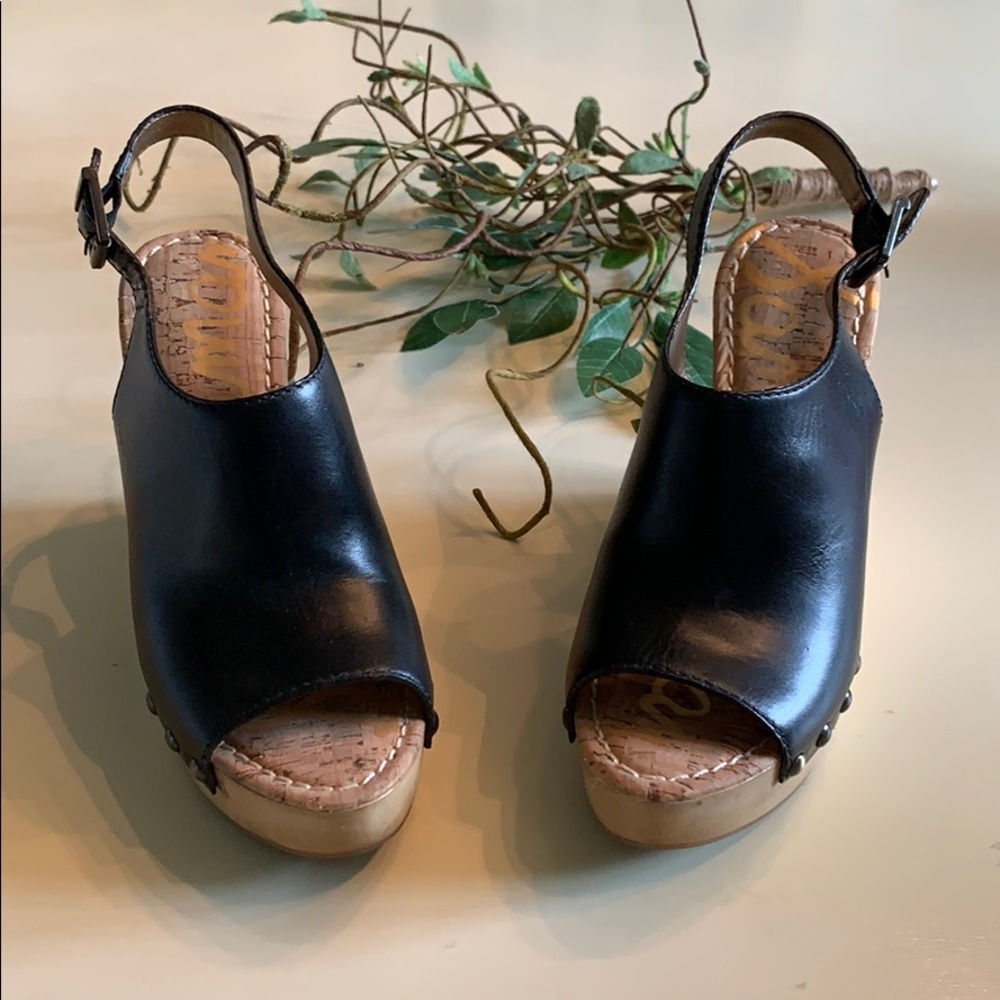 Sam Edelman Black Camilla Wedge Sandals